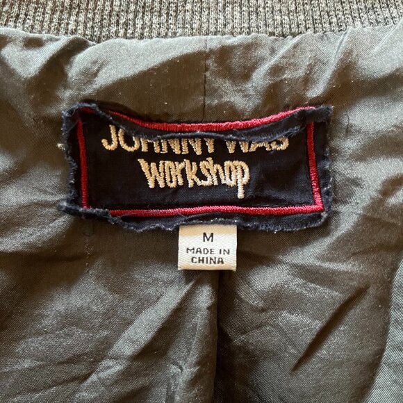 Johnny Was Grey Silk Bomber Jacket with White Floral Embroidery EUC - Picture 12 of 13